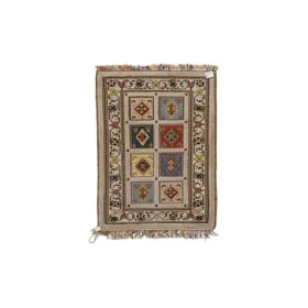 گلیم فرش ذوالانواری رنگ گیاهی دست ریس سایز 126*82 کدB289