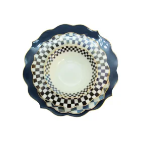 ست غذاخوری آبی شطرنجی کد 10319