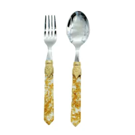 ست قاشق چنگال 12 نفره براده طلا کد 10452