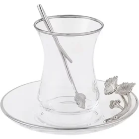 استکان نعلبکی رینا نقره ای کد 3230221