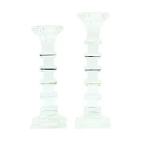 شمعدان جفتی کریستالی سفید کد 10476