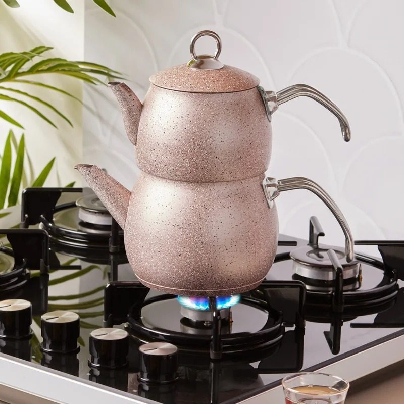 کتری قوری لعابی صورتی کد 153/03/08/1659