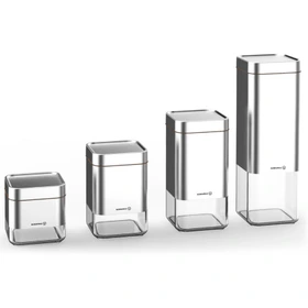 سرویس 4 تکه جای ادویه و حبوبات استورا (استیل) کد 693-02