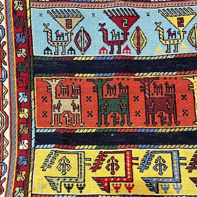 گلیم زرع و نیم طرح شکارگاه ابعاد 150*100 کد B1008 - Image 2