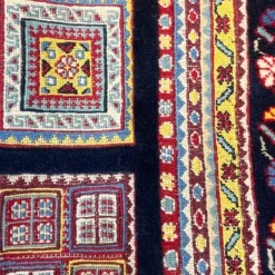 گلیم فرش پشم قاب زنبوری سورمه ای سایز 120*78 کد B784