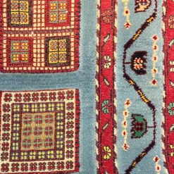 گلیم فرش پشمی آبی فیروزه ای سایز 158*115 کد 1334