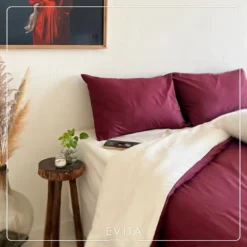 سرویس کاور مدل السا 03 سایز 90 سفید و قرمز(کاورلحاف دو رو قرمز )