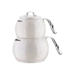 کتری قوری موندیا (کرم-1/1+1/8لیتر-گرانیت+گرانیت) کد 230