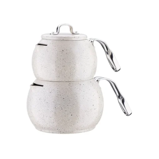 کتری قوری موندیا (کرم-1/1+1/8لیتر-گرانیت+گرانیت) کد 230