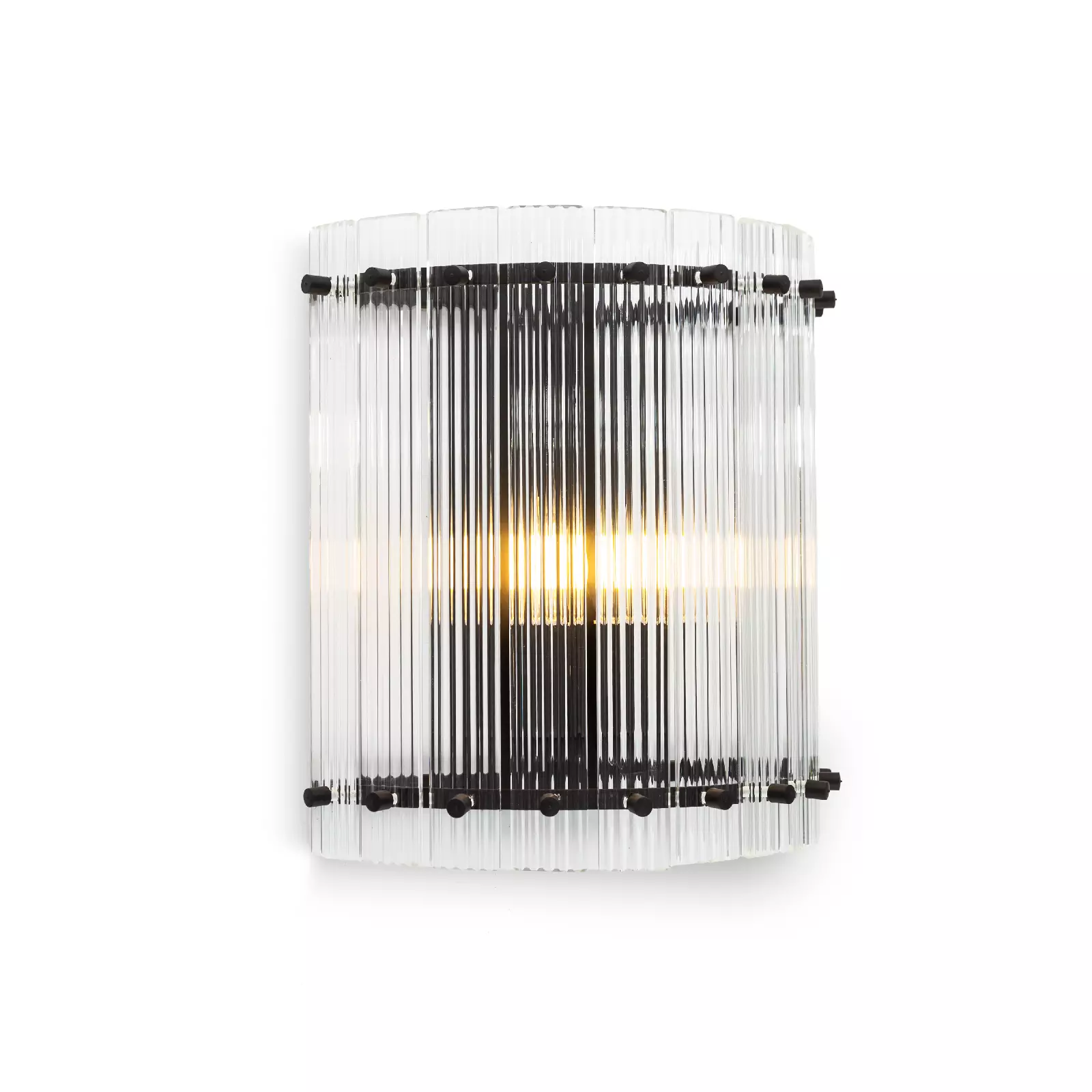 دیوارکوب گرود یک طبقه قطر 25 دوشعله رنگ استاتیک مشکی کریستال شفاف