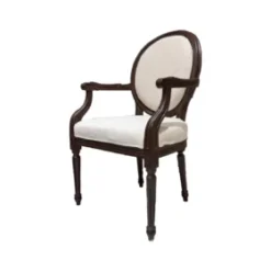 صندلی سیلوانا دسته دار گردویی شتری پارچه تیفانی