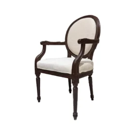 صندلی سیلوانا دسته دار گردویی شتری پارچه تیفانی