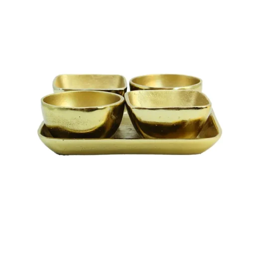 سینی 4 پیاله کوچک طلایی کد 210