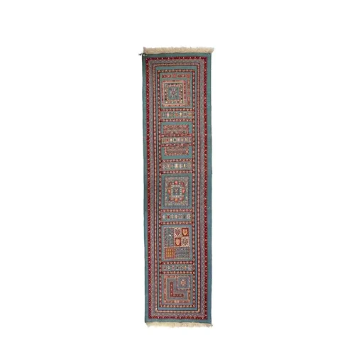 کناره فیروزه ای آبی نقشه گره هی سایز 317*80 کد 1473