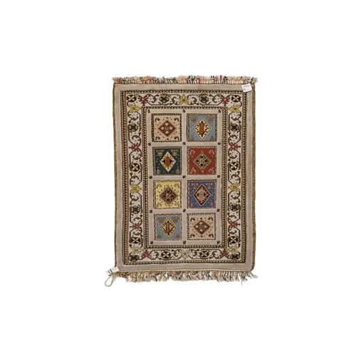 گلیم فرش ذوالانواری رنگ گیاهی دست ریس سایز 126*82 کدB289