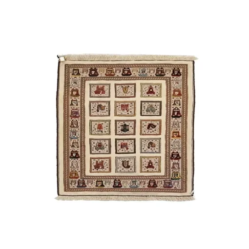 گلیم فرش ذوالانواری رنگ گیاهی دست ریس سایز 106*140 کد B1329
