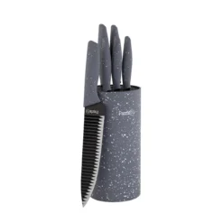 سرویس چاقو 7 پارچه مدل لوتوس گرانیت طوسی کد 8102